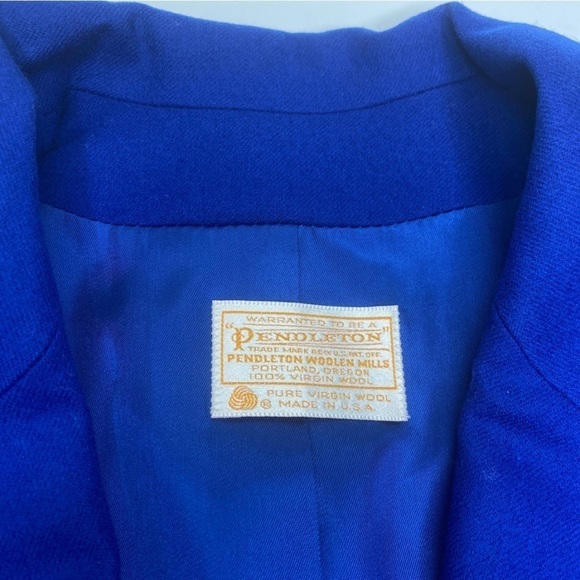 Pendleton Vintage 3 Piece Royal Blue Wool Suit Sz 13 Blazer, Skirt, Pants EUC - Picture 7 of 11